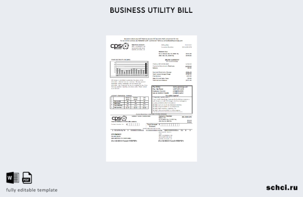 цифровая загрузка шаблона счета за коммунальные услуги CPS Energy